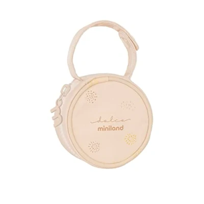 Abbildung von Miniland Pacipocket Vanilla, wasserdichter Schnullerhalter mit Griff zum Aufhängen, Kollektion Dolce
