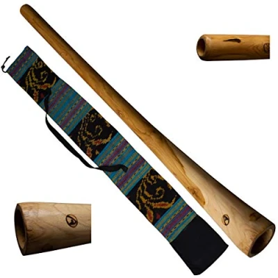 Abbildung von Australian Treasures DIDGERIDOO: Natural Wood 120cm einschließlich didgeridootasche