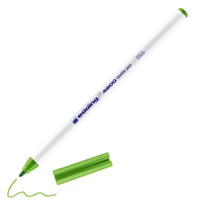 Abbildung von edding 4600 Textilstift hell grün 10 Stück Rundspitze 1 mm Textilstifte waschmaschinenfest (60 C) zum Stoff bemalen Stoffmalstift