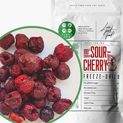 Abbildung von Gefriergetrocknete Kirschen Sauerkirschen Getrocknet Obst Gefriergetrocknet Trockenfrüchte Freeze Dried Fruit Cherries Fur Smoothie Früchte (90g)