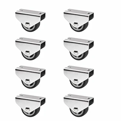 Abbildung von Sotech 8er Set Kastenrolle PASSAU (Ø 30 mm, für Unterbaumontage, dunkelgrau) Bockrolle, leise und bodenschonend, Ideal Bettkästen Bodenschubladen