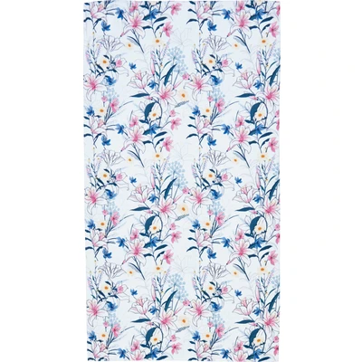 Abbildung von done. Strandtuch &quot;White Flowers&quot;, (1 St.), Badetuch, Blumen Motiv, Reisverschluss Tasche für Wertgegenstände