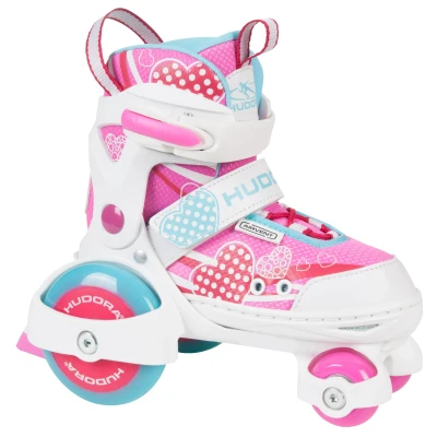 Abbildung von Hudora Rollschuhe My First Quad 2.0 Girl, verstellbare Größe 26 29, Roller Skates, für Mädchen, rosa/weiß