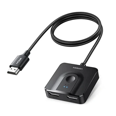 Abbildung von UGREEN HDMI Switch 4K 60Hz Splitter 2 in 1 Out oder Verteiler Bidirektional HDCP 2.2 3D HDR CEC für PS5/4, Xbox, TV Stick, Box, TV, PC, Monitor, Projektor usw.