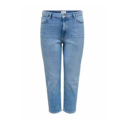 Abbildung von ONLY Carmakoma Straightfit HOHE Taille Gerade Geschnitten Jeans Straight Leg, Damen, Größe: 46x32, Medium blue denim