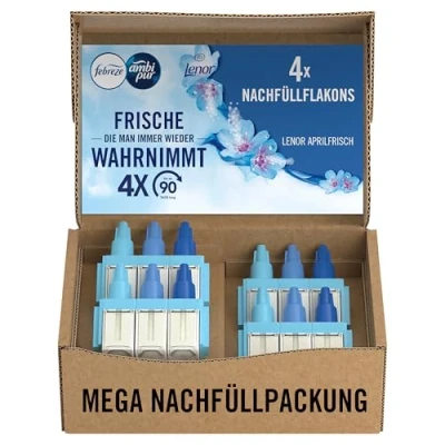 Abbildung von Febreze 3Volution Duftstecker Nachfüllflakon 80 ml Lenor Aprilfrisch, 3 Abwechselnde Düfte Bekämpfen Gerüche