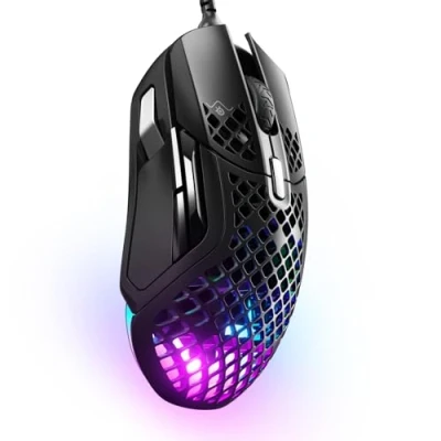 Abbildung von SteelSeries Aerox 5 Holey RGB Gaming Maus, ultraleichtes, wasserabweisendes Design, 18 K DPI TrueMove Air optischer Sensor