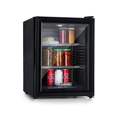 Abbildung von Klarstein Mini Kühlschrank mit Glastüre, Getränke, Snacks &amp; Kosmetik, Klein Leise, Verstellbare Ablagen, Skincare 12 18C, 42L