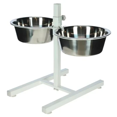 Abbildung von Kerbl Futterstation Futterbar inkl. Näpfe 2x 1800ml, weiß Futternapf Hunde Hundenapf