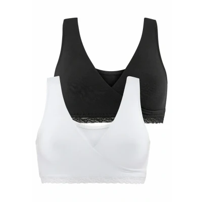 Abbildung von Lascana 2 PACK Bustier, Damen, Größe: 40, Weiß schwarz