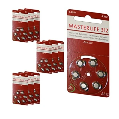 Abbildung von MASTERLIFE HÖRGERÄTE BATTERIEN Typ 312 PR41 braun A312 Batterie (120)