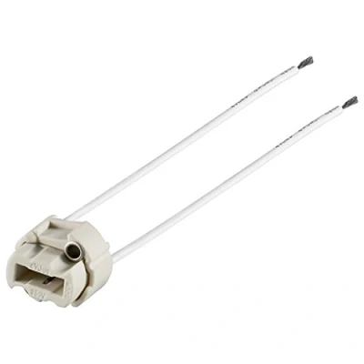 Abbildung von BestPlug 14cm Halogen Mini Lampenfassung Kupplung Buchse für Lampen mit G9 Sockel, Durchmesser: 23,5mm, Lochabstand: 10mm, max. 250V, 500W, 2A
