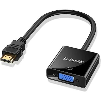 Abbildung von HDMI zu VGA, 1080P VGA Adapter für Computer, Laptop, PC, Monitor, HDTV, Digital Analog Konverterkabel Xbox 360, PS3, TV Box auf Projektor Display (1 Stück)