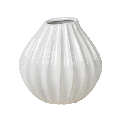 Abbildung von Broste Copenhagen WIDE Vase S Keramik Ivory 15 cm