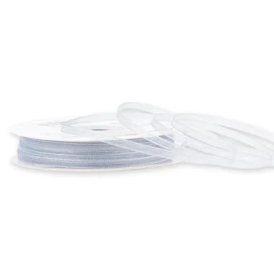 Abbildung von Creativery Organzaband 3mm x 50m Silber Grau