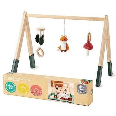 Abbildung von Little Big Friends Wooden Activity Gym Montessori toy encourages early motor skills Forest