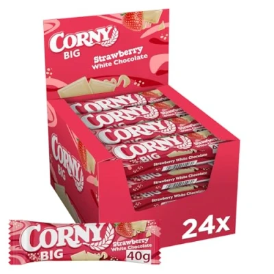 Abbildung von Müsliriegel Corny BIG Strawberry White Chocolate, Erdbeere mit weißer Schokolade, Großpackung 24x40g