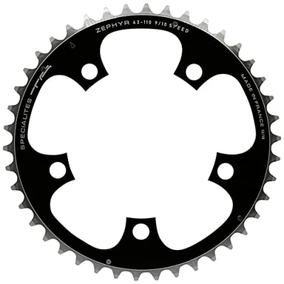 Abbildung von Spécialités TA Zephyr Compact 5 armig, 110 Stück, 9/10 fach Kettenblatt, Schwarz, Middle 38t