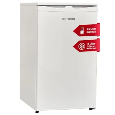 Abbildung von Telefunken Kühlschrank CF 32 152 W, 83.8 cm hoch, 48 breit, 81 Liter Nutzinhalt, mit Gefrierfach (2 Sterne), klein, freistehend
