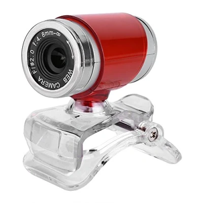 Abbildung von Webkamera, USB Webcam Clip on 360 Grad 12 Megapixel HD Webkamera mit Mikrofon für Laptop und Desktop(Rot + Splitter)