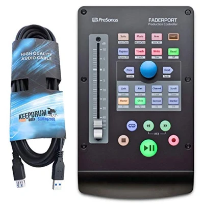 Abbildung von Presonus Faderport V2 DAW Controller + Keedprum USB Verlängerungskabel