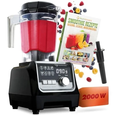 Abbildung von NUTRI Blender MAX+ Hochleistungsmixer 2000W Standmixer Smoothie Hochleistung Maker Profi Mixer 2L Tritan, BPA FREI, 9 Stufen, Digital Timer Inkl. Rezeptbuch