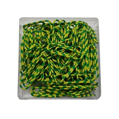 Abbildung von ALCO Albert 2256 17 Briefklammern ZEBRA 26 mm, Dose à 100 Stück, gelb/grün