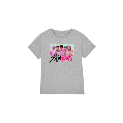 Abbildung von Netflix KPOP Demon Hunters SAJA Photo Frame Tshirt print für Kinder, Größe: 110 116, Mottled grey