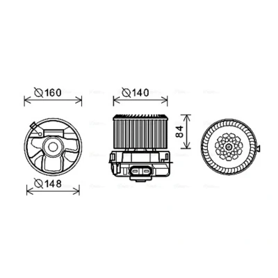 Abbildung von PRASCO PE8369 Elektromotor, Innenraumgebläse