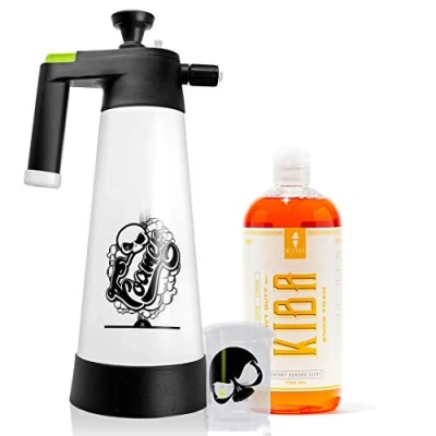 Abbildung von Nuke Guys Snow Foam Set: Foamer 2L Schaumsprüher + Wizard of Gloss Kiba 750ml Messbecher 150ml skaliert mit skull