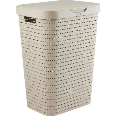 Abbildung von Rotho Wäschekorb Wäschesammler Country, 55 L cappuccino