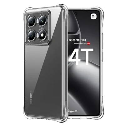 Abbildung von FDHYFGDY Schutzhülle für Xiaomi 14T Hülle, transparente stoßfeste Silikon Handyhülle, klare, weiche TPU Stoßstangenabdeckung Case Handyhülle