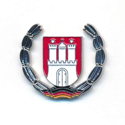 Abbildung von hegibaer Hansestadt Hamburg Wappen Elbe Hafen HH Deutschland Badge Pin Anstecker 0920