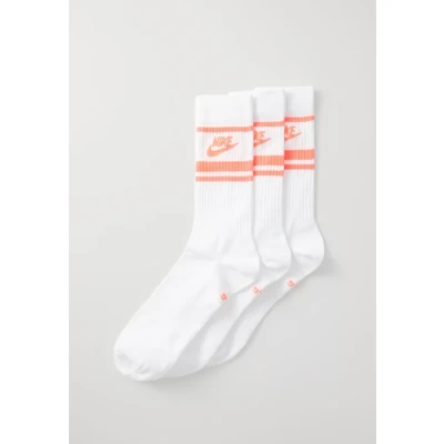Abbildung von Nike Sportswear Everyday Essential CREW Stripes Unisex 3 PACK Socken, Größe: 34 38, White/hot punch