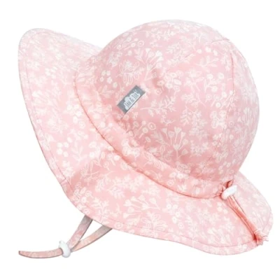 Abbildung von Jan &amp; Jul Mädchen Baumwoll Sonnenhut, größenverstellbarer Sommerfloppy Hut für Babys (S: 0 6 Monate, Pink Prairies)