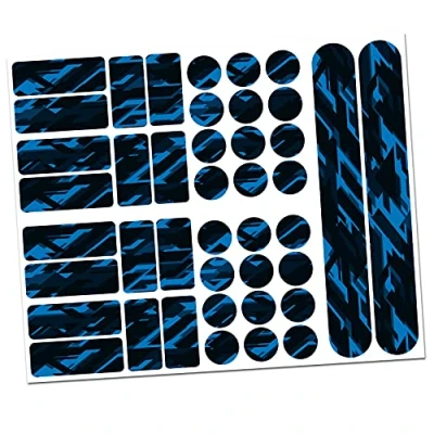 Abbildung von 34 Teiliges Fahrrad Rahmen Schutzfolie Folie Aufkleber Schutz MTB BMX Kette Lackschutzfolie Finest Folia R159 R160 (06 Racing Neon Blau)