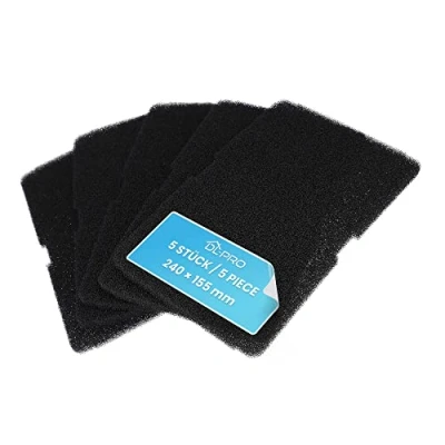 Abbildung von DL pro 5 x Schaumfilter 240x155mm für Beko Blomberg 2964840100 2964840200 Smeg 782372445 782372152 Filterschwamm Trockner Wärmepumpentrockner effiziente Filterung und Wärmetauscherschutz