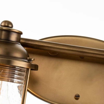 Abbildung von Elstead Lighting QN ASHLANDBAY4 NBR BATH QUINTIESSE Wandleuchte Ashland Bay E27 4x40W IP44 Naturmessing, geripptes Glas klar L:16.6cm H:20.6cm B: