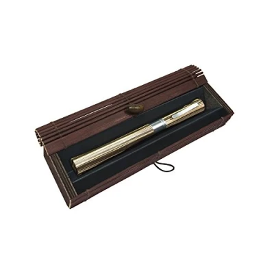 Abbildung von ONLINE Füller Newood, Füllfederhalter, natürliches Wawa Holz braun, Irdium Feder F (fein), für Standard Tintenpatronen und Konverter, Metallclip, in Geschenkverpackung, 1 Stück