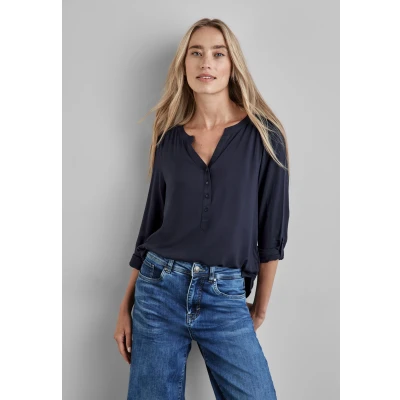 Abbildung von Street One Unifarbe Bluse, Damen, Größe: 40, Blau