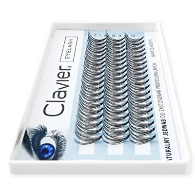 Abbildung von Clavier Künstliche Wimpern in Büscheln C Curl Classic aus echter Seide einem Büschel Verschiedene Längen von 8 bis 14 mm