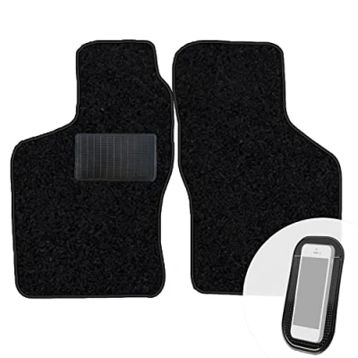 Abbildung von moto MOLTICO Vorne Fußmatten Auto Velours Autoteppiche Schwarz Automatten Set 2 teilig passend für Opel Calibra 1990 1997