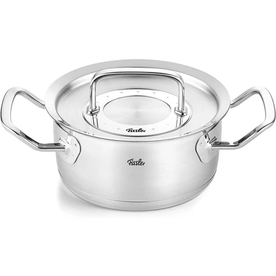 Abbildung von Fissler Bratentopf &quot;ORIGINAL PROFI COLLECTION Bratentopf&quot;, Edelstahl 18/10, (2 tlg.), mit breitem Schüttrand, Kaltmetallgriffen. Made in Germany
