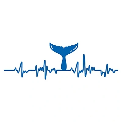 Abbildung von Aufkleber Herzschlag Tiere Breite 27cm Lifeline Heartbeat Deko Sticker Selbstklebend für Auto Kühlschrank Laptop Autoaufkleber K150 (Azurblau, 26 Wal)