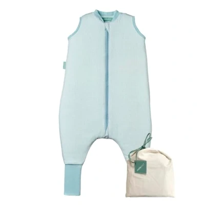 Abbildung von molis&amp;co Baby schlafsack mit Füßen und Socke Ideal für Frühling Herbst Babyschlafsack Beinen 1 tog 100% Baumwolle (Oeko TEX 100), Premium Qualität Lagoon (70 cm)