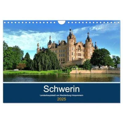 Abbildung von Schwerin Landeshauptstadt von Mecklenburg Vorpommern (Wandkalender 2025 DIN A4 quer), CALVENDO Monatskalender