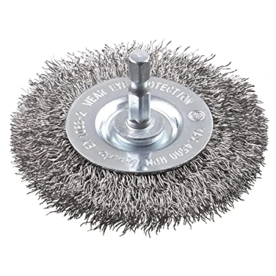 Abbildung von kwb 6098 30 Scheiben Bürste, grob, Edelstahl Draht, Ø 75 mm für Metall und Stein, Drahtbürste Bohr Maschine inkl. E6.3 Sechskant Schaft, zum Entrosten, Entzundern, Aufrauen Reinigen