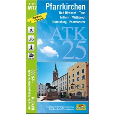 Abbildung von ATK25 M17 Pfarrkirchen (Amtliche Topographische Karte 1:25000): Bad Birnbach, Tann, Triftern, Wittibreut, Dietersburg, Postmünster (ATK25 Amtliche 1:25000 Bayern)