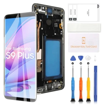 Abbildung von TFT LCD Bildschirm für Samsung Galaxy S9+ Plus G965 SM G965, Ersatz Display, Touchscreen, Digitizer, Montage mit Werkzeug, Schwarz Rahmen