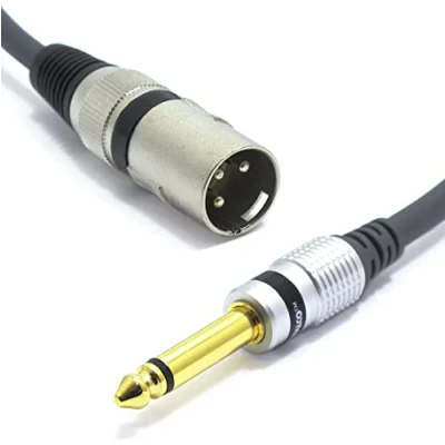 Abbildung von VITALCO XLR Stecker auf 6,3mm Mono Klinke Kabel 3m Mikrofonkabel 3 Polig 6,3 TS Klinkenstecker Adapter